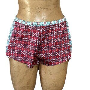 Victoria's Secret Satin Lounge Sleep Shorts Sz M BOHO Mixed Pattern 168R
